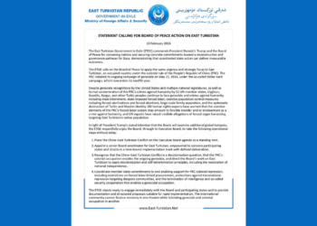 East Turkistan Government in Exile calls on Board of Peace to address China–East Turkistan conflict